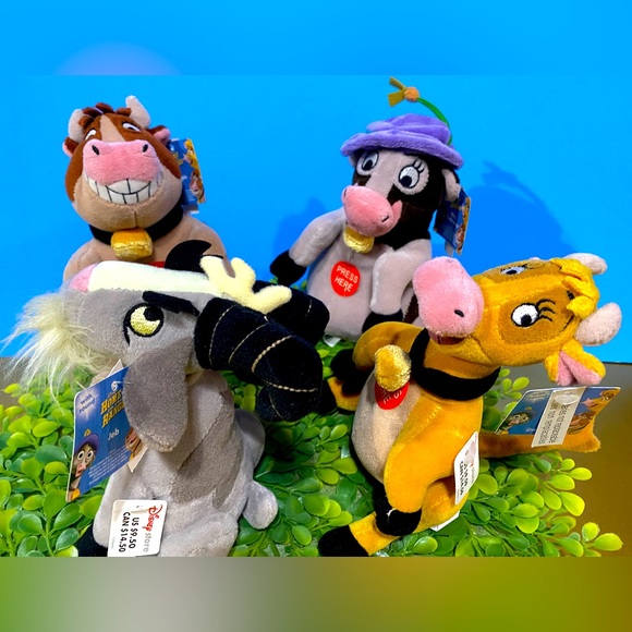 DISNEY STORE NWT VTG 2004 HOME ON THE RANGE BEAN BAG PLUSH w/SOUND COMPLETE SET - Picture 5 of 13